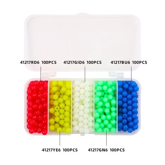 500Pcs Luminous Fishing Space Beans Box Glow-in-the-Dark Round Float Balls Stopper Rigging Beads Fishing Supplies