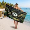 Green Bay Packers Customized Name Text Beach Towel, Soft Absorbent Towel Beach Pool Travel Personal Gift