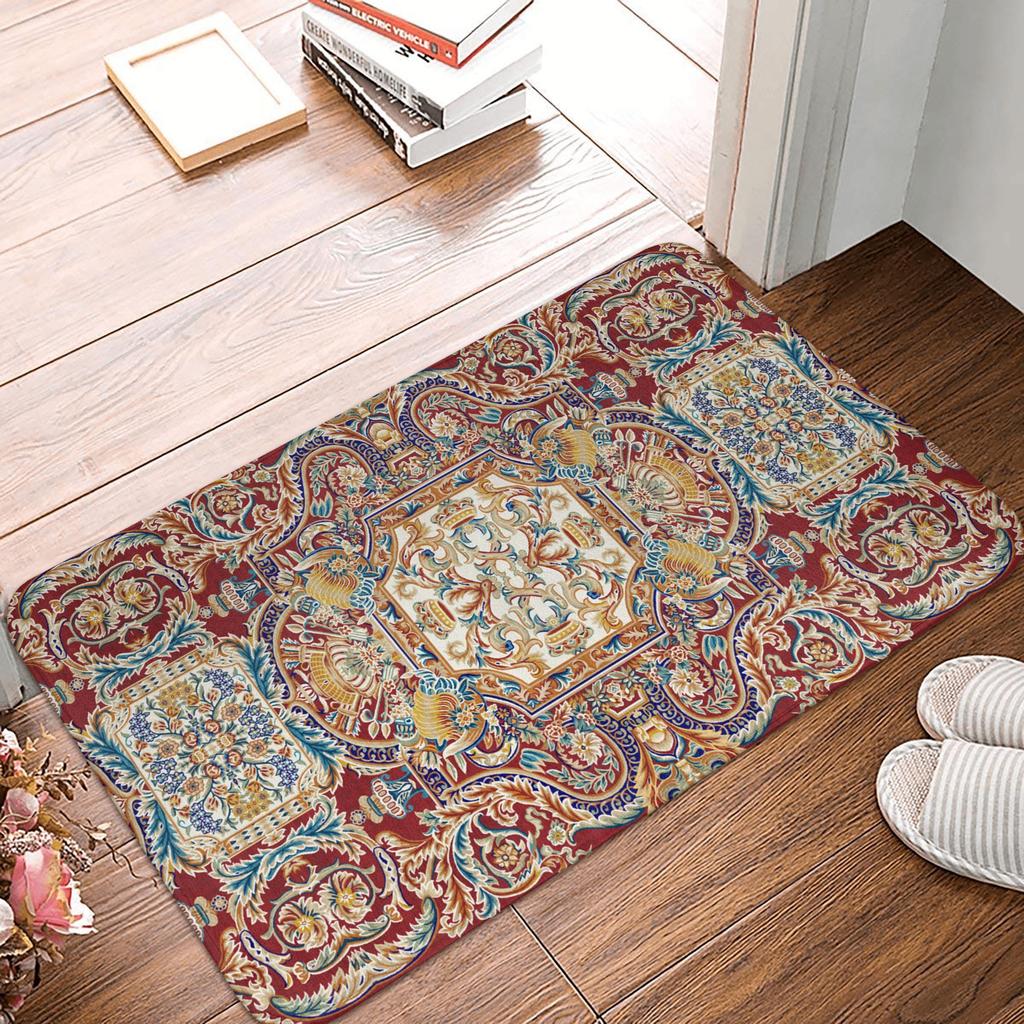 Antique Persian Rug Doormat Anti-Slip Kitchen Bathroom Mat Bedroom Balcony Door Floor Entrance Carpet Rug