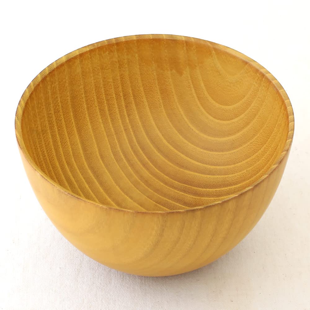 Kishu Lacquerware by Tsunoda Seibei Shoten, Grip Ball Large Wooden Soup Bowl, Nano Coating, Dishwasher Safe, Natural, WG-457466