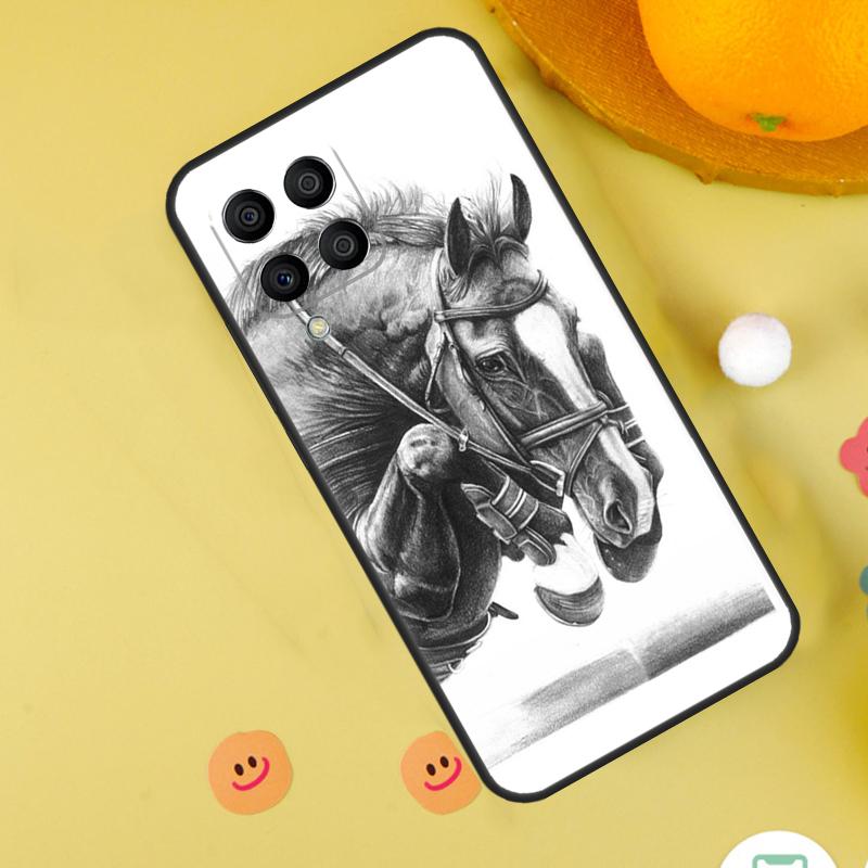 Чехол-скетч с лошадью для Samsung Galaxy M15 M35 M55 M11 M14 M34 M54 M31 M13 M53 M51 M12 M32 M52 M16 M36 M56 Samsung M31