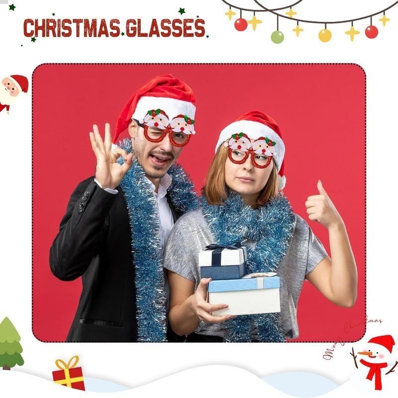 Christmas Novelty Party Glasses, Fun Xmas Eyewear Photo Props, Party Accessories for Family, Christmas Decor & Holiday Gift for Adults & Kids