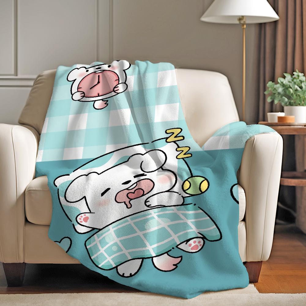 Fun Cartoon This Dog Blanket Warm Soft Suitable For Bedroom Sofa Bed Living Room Office Travel Camping Gifts
