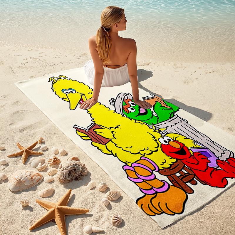 Sesame Street beach towel Outdoor camping Beach towel for vacation swim Outdoor pool Absorbent bath towel