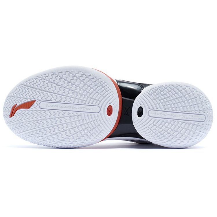Li-Ning Air Strike 8 Shock Absorption Anti-Slip Wear-Resistant Mid-Top Basketball Shoes Men Sneakers White Black ABPR035-4