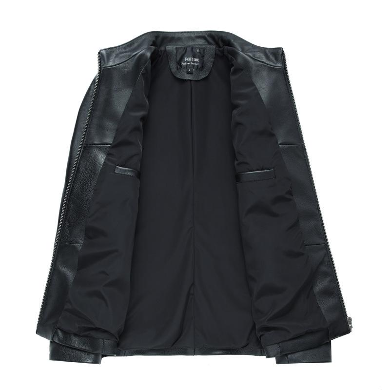 Весенне-осенняя кожаная мотоциклетная короткая кожаная куртка для молодых мужчин — фото 3