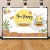 Yellow Bee Hive Theme Banner Background Customizable Children's Birthday Party Decoration Photo Studio Photography Background
