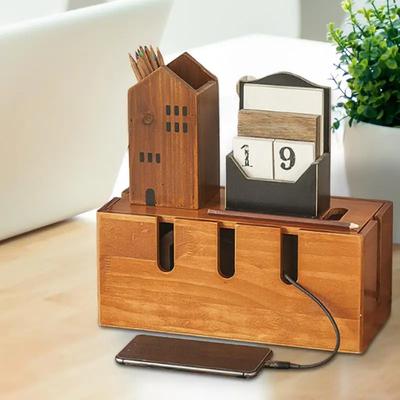 Holz-Kabel-Organizer-Box für Verlängerungskabel, Steckdosenleiste, Überspannungsschutz, Kabelmanagement-Organizer-Abdeckung zum Verstecken für den Schreibtisch