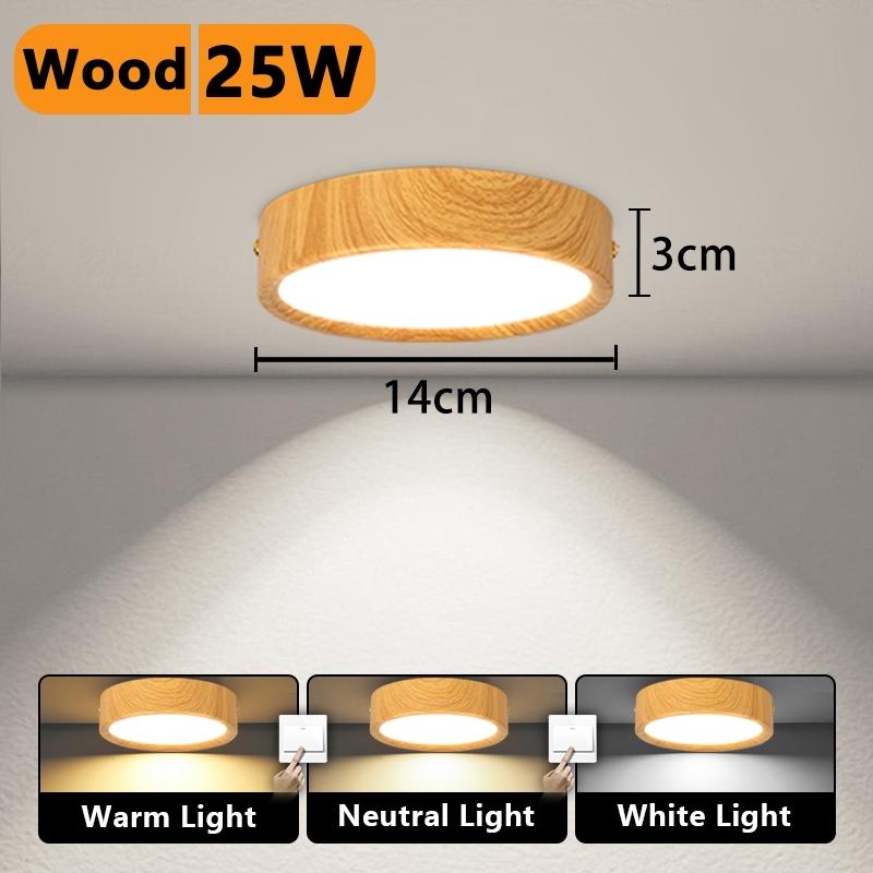 Wood Grain Gold LED Downlight 3 Colors Ceiling Light Spot Led Light Ultra Thin Panel Lamp for Living Room Home Decor