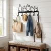 Five Hen Silhouette Wall Hanging Key Holder Vintage Clothes Storage Rack  Rural Farmhouse