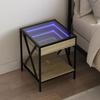 VidaXL Bedside Table with Infinity LED Sonoma Oak 40x40x49 Cm 3284097