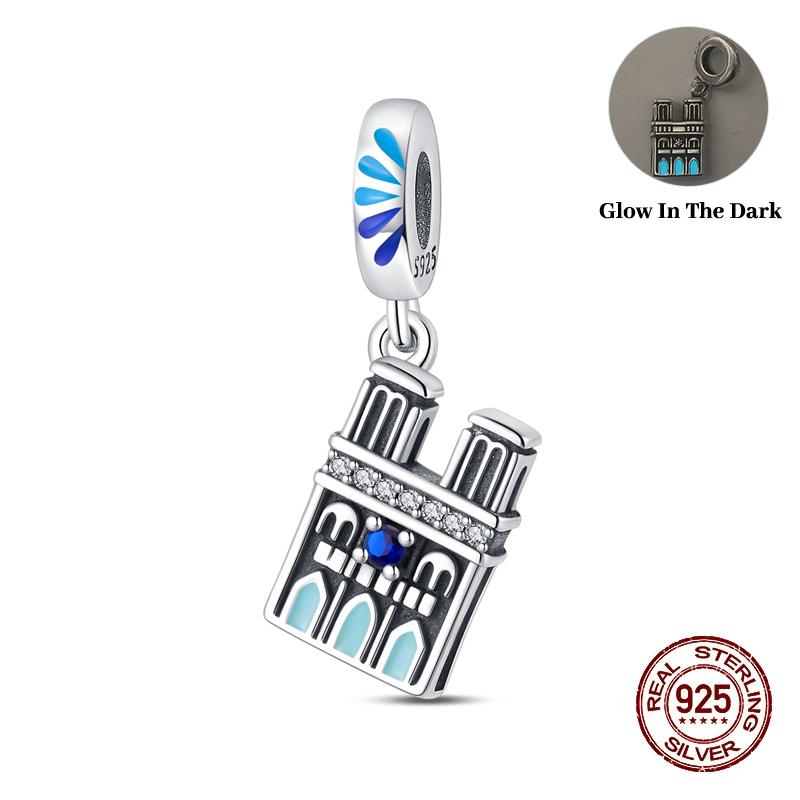 Klassischer Kupfer Eiffelturm Koffer Berühmte Sehenswürdigkeiten Charms Perlen Passend für 3mm Original Armbänder DIY Schmuck Geschenk