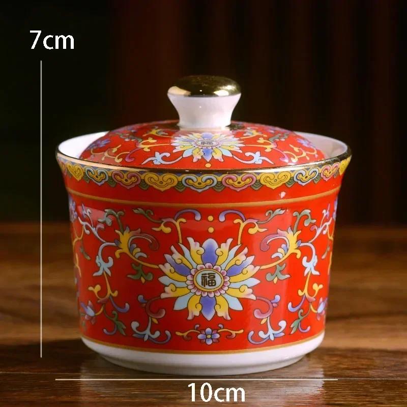 Emaljröd Keramisk Middagsservis Tallrikar och Fat Kinesiska Vintage Tallrikar och Skålar Hushålls Porslin Matsal Serveringsbricka