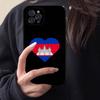 Cambodia Flag Black Matte Phone Case For iphone 17 Air 16 15 14 13 12 11 Pro Max Plus Back Cover TPU Soft Case