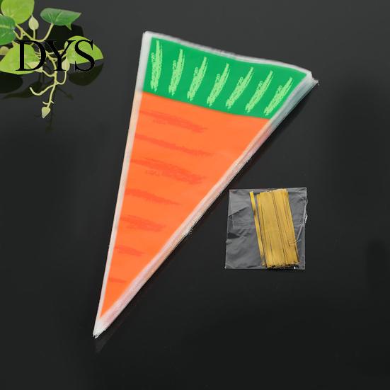 Popcorn Bags 20/50/100Pcs Candy Moisture-proof Cartoon Shape Plastic Cute Snack Carrot Design Packing for Bakery Food Storage Bag