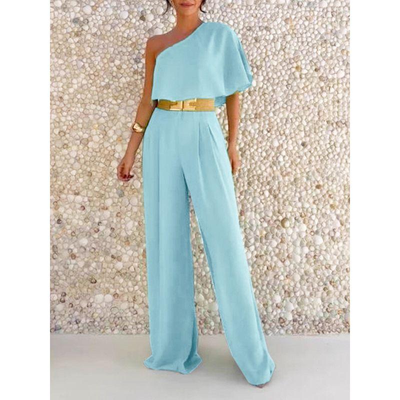 

Европейская и американская мода Комбинезон с оборками на одно плечо-Пояс Picture Color XL