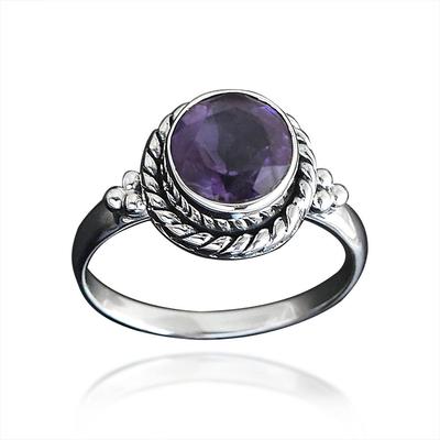 Amethyst Gemstone Ring, Solid 925 Sterling Silver Ring, Birthstone Ring, Bohemian Ring, Silver Jewelry, Gift For Her