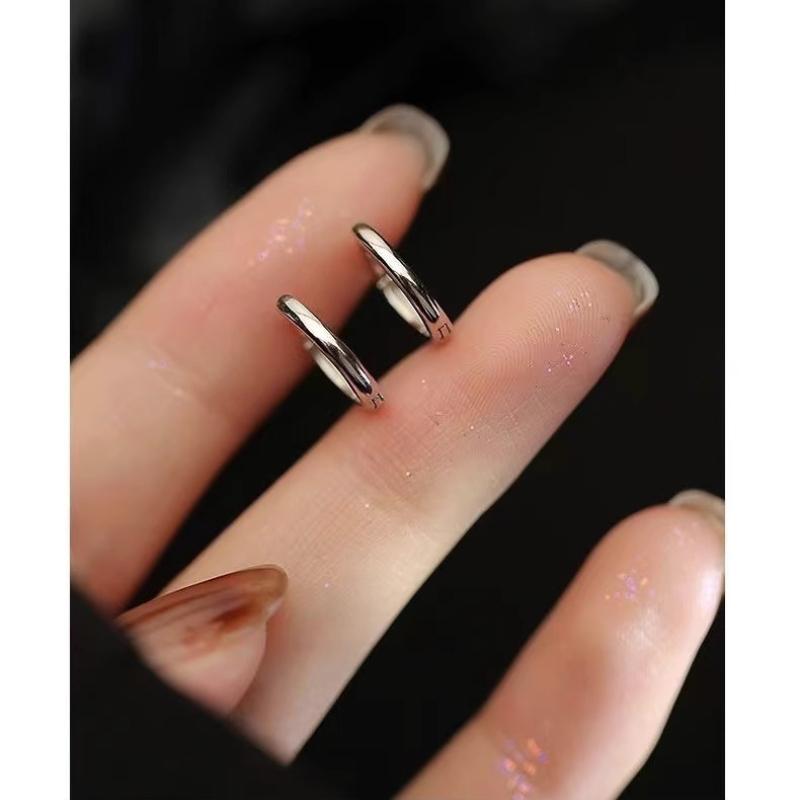 Pendientes de Aro Plateados de 8 mm 10 mm 12 mm para Mujer Moda Tendencia Regalo