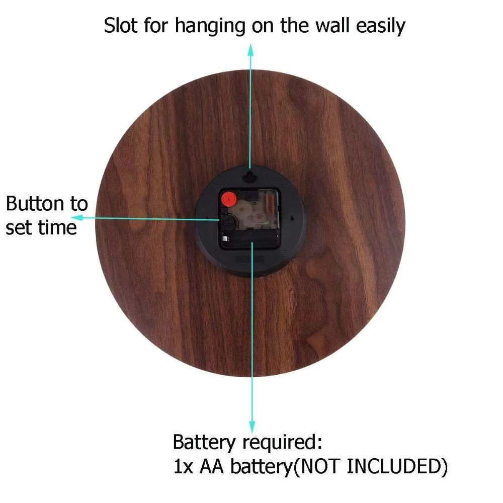 Non-Ticking Luminous Wall Clock Silent Numerals&Hands Round Quartz Clock Glow In The Dark Time Accuracy