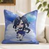 Game Genshin Impact Clorinde Cushion Cover Natural Linen Double Sided Print  Throw Pillow Case for Sofa Couch Home Decor