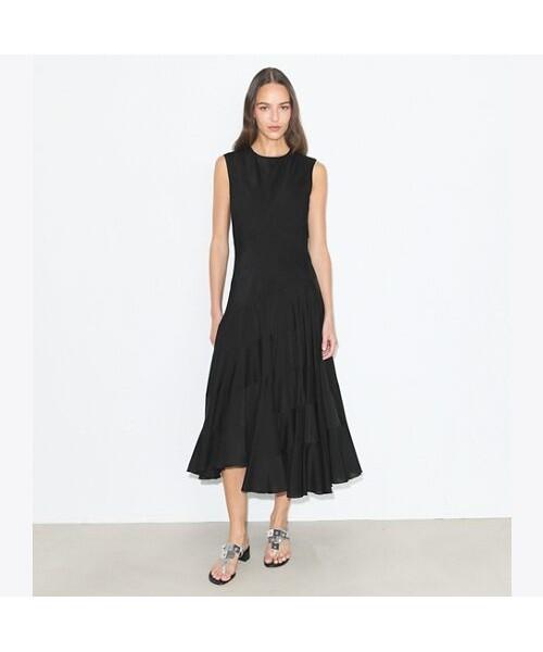 Tolibeochi Flare Cotton Silk Dress - Black