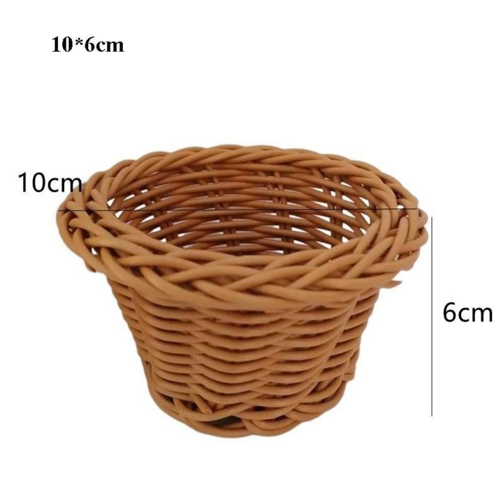 with Handle Imitation Rattan Handhold Household Braid Storage Baskets Living Room Decoration