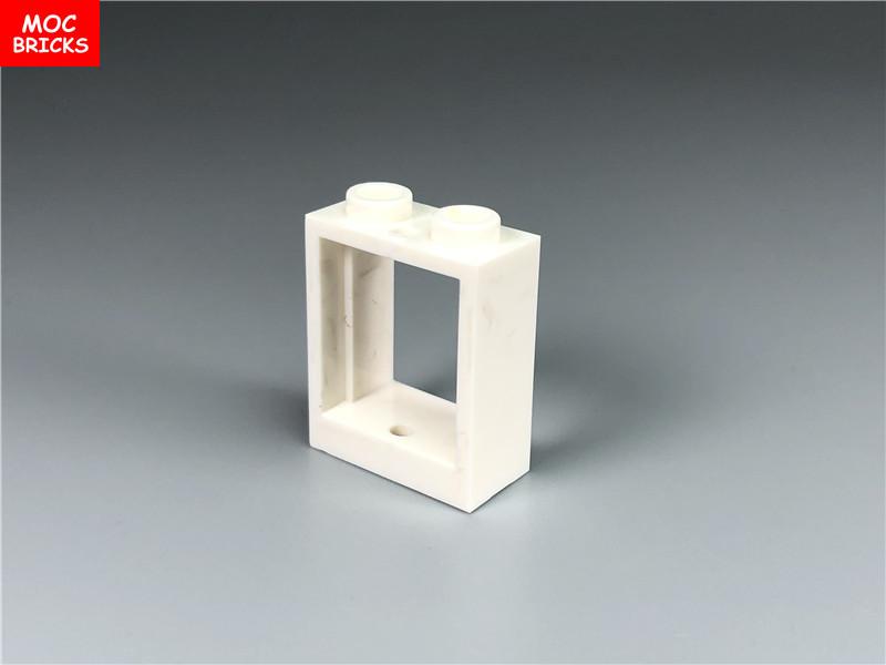 20pcs/lot MOC Bricks Window 1x2x2 door Frame with White Pane 60592 60601 Assembled Particles Building Block PlasticToy for kid