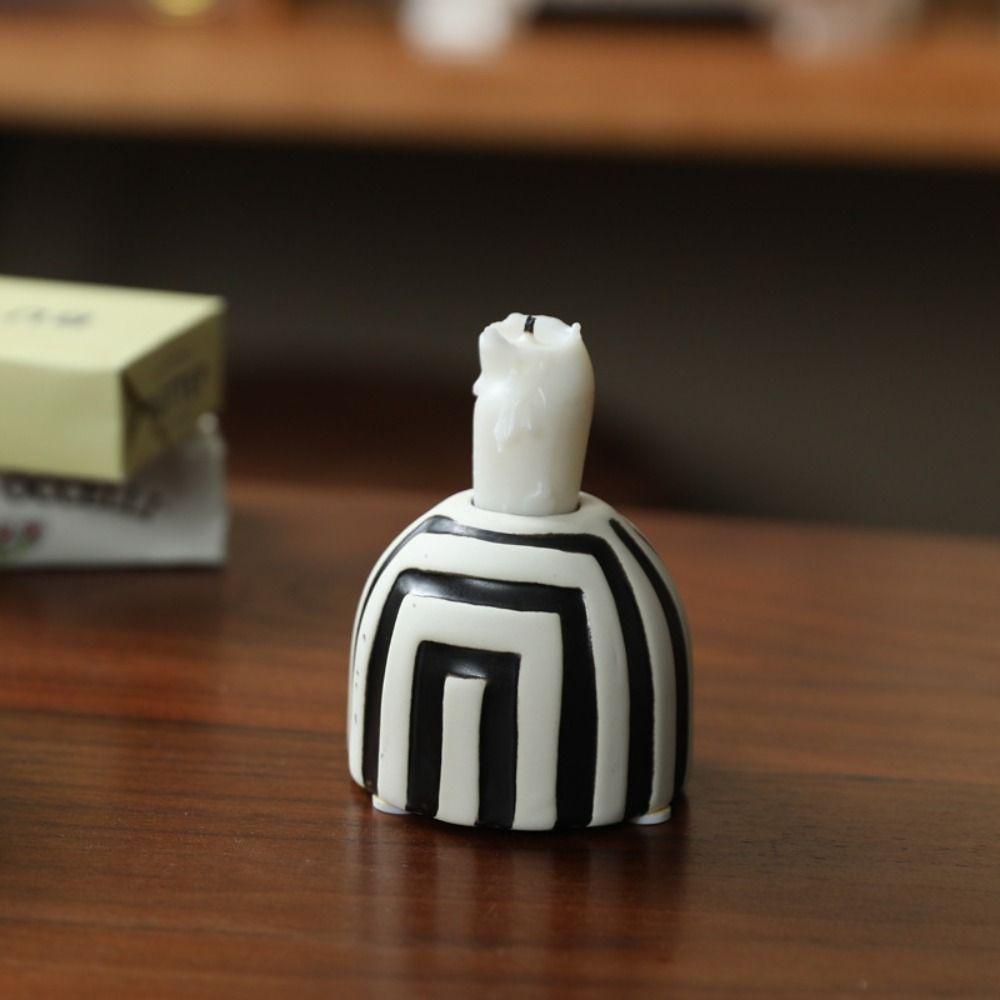 Creative Striped Candle Holder Retro Aroma Diffuser Home Decoration Candlestick  Party