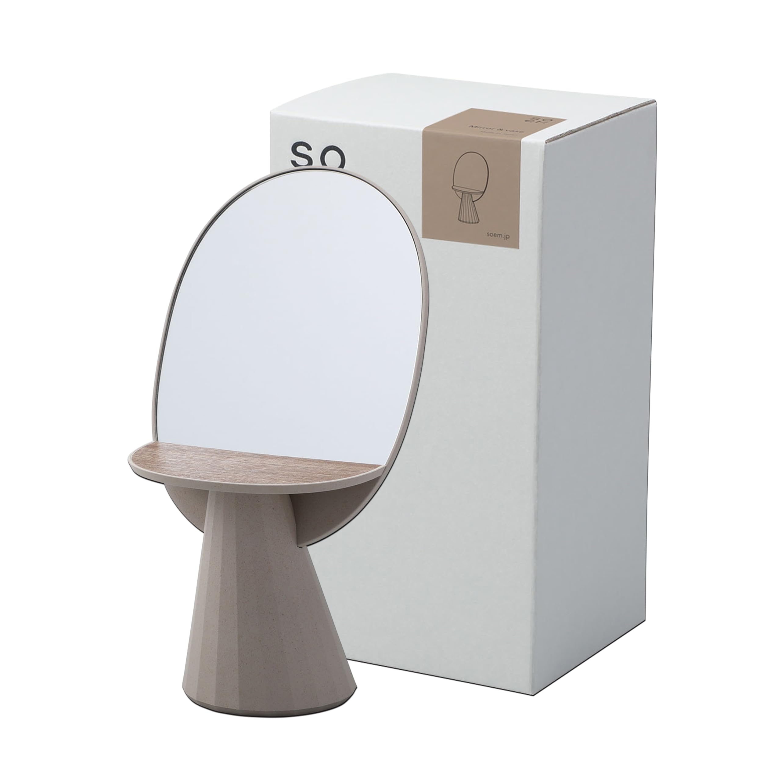 

soem in Mirror Base BR in Vase Mirror Flower Base Tabletop Mirror Stand Mirror Gift [2 1] & [Made Japan] (Brown) коричневий
