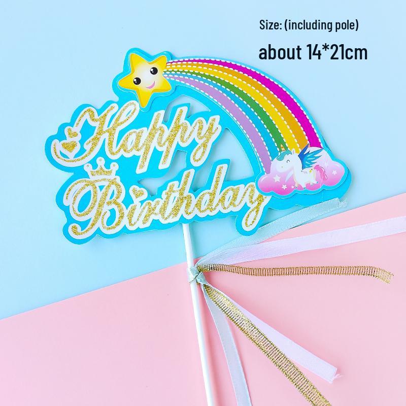 Dazzling Rainbow Tassel Birthday Cake Topper - Dessert Table Decoration