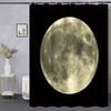 Full Moon Shower Curtain Mysterious Gray Planet Black Background Bathroom Decor Fabric Curtains with Hook 70Wx70H Inches