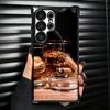 Cigar Whiskey Ice Drink Plating Phone Case For Samsung Galaxy S24 S25 FE S26 Edge S23 Ultra S22 S21 Plus S20 Anti-Fall Airabag C