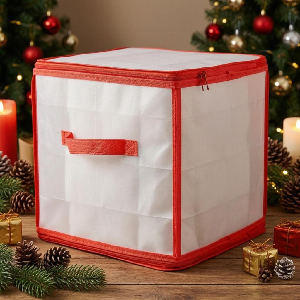 Holiday Decoration Storage Box Large Capacity Foldable Ornament with