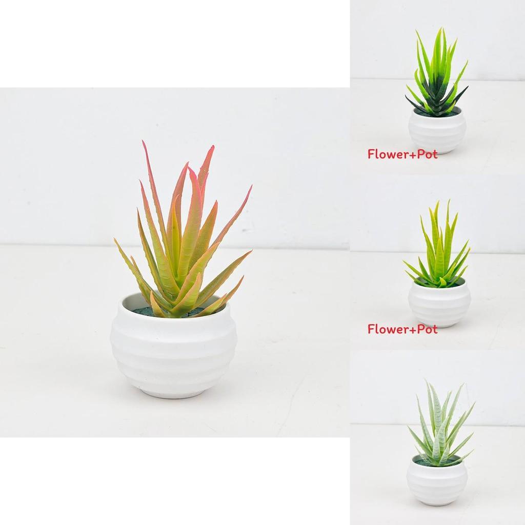 Succulent Aloe Vera Artificial Potted Plant For Office Desk Decor And Indoor Space