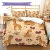giraffe Pattern Bedding Quilt Set Quilt Cover Pillowcase Home Decoration Birthday Gift (1 * duvet cover + 2 * pillowcase, without core)
