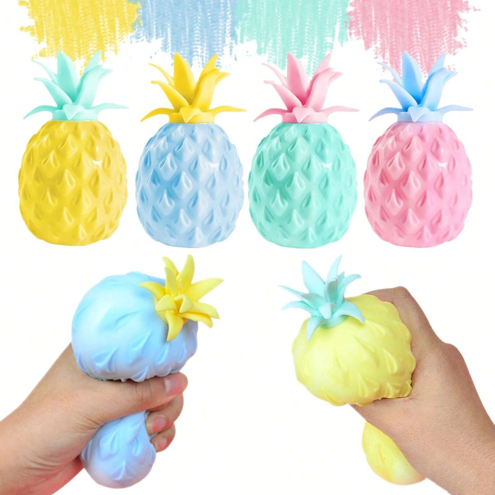 

1pc Mini Pineapple Stress Ball, Random Color, Fruit Squeeze Dough Ball, Stress Relief, Calm Focus United States