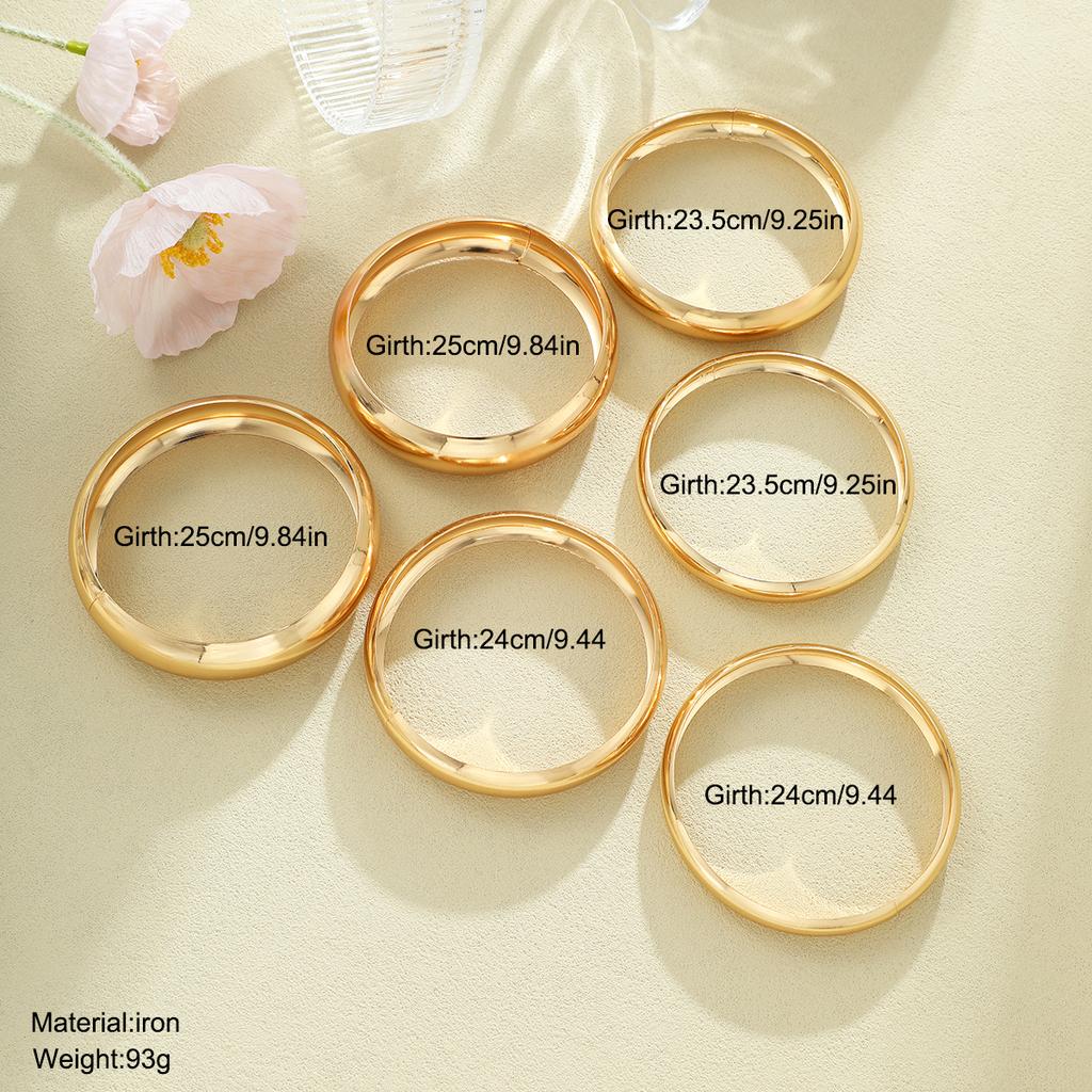 Vintage Chunky Wheels Metal Cuff Bangles Bracelets Set for Women Fashion Simple Smooth Exaggerated Stacked Bangles Jewelry Gifts