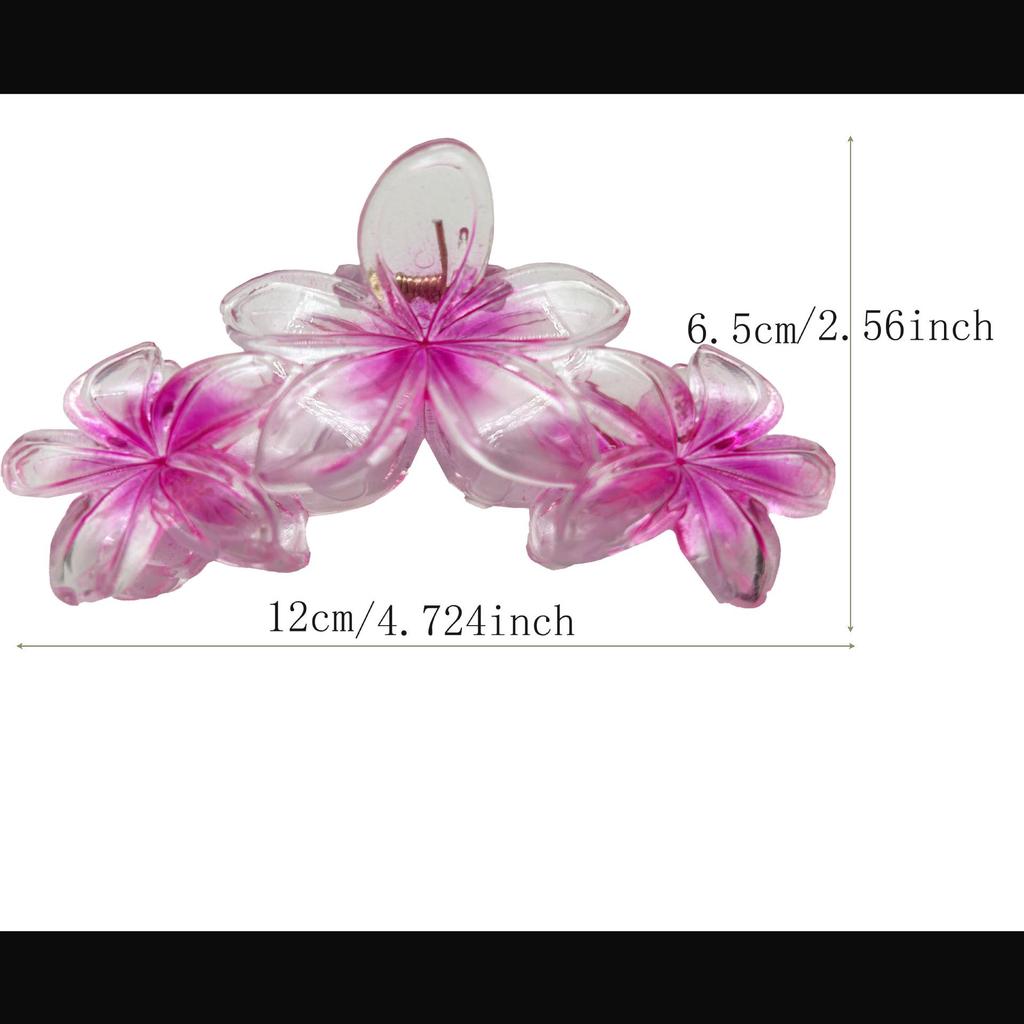 Retro Floral Petal Claw Hair Clip for Women - Large Volume Flower Hair Accessory