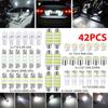42Pcs LED Car Interior Lights T10 6000K SMD LED Replacement License Plate/Reading Light Bulbs Xenon White Interior Light Bulbs Dome Lights 6