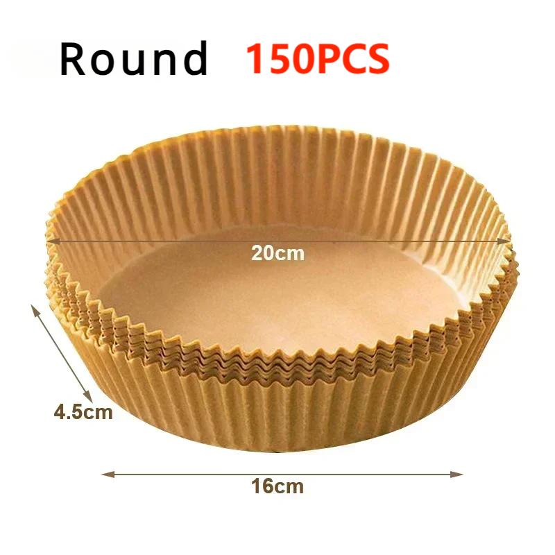 50 Stück/Set Einweg-Papierpergament für Heißluftfritteuse Holzzellstoff Dampfgarer Käsekuchen Heißluftfritteuse Zubehör Backpapier für Heißluftfritteuse