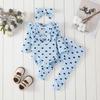 Ensemble princesse pour bébé fille printemps-automne avec barboteuse, pantalon long et bandeau