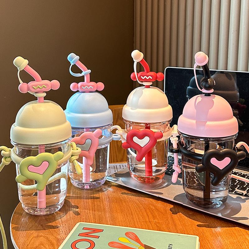 Summer Heat-Resistant Cute Straw Water Cup for Adults and Kids - Portable & Stylish