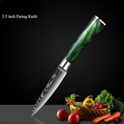 Damascus Steel Knife Sharp Kitchen Knife Butcher Fishing Fruit Knife Wooden Handle Vegetable Chopper