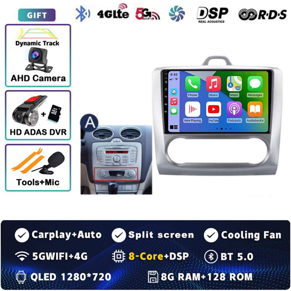 Android 14 Carplay Car Radio for Ford Focus Exi MT AT 2004-2011 Multimedia Video Player Navigation GPS Stereo 2Din DVD Head Unit