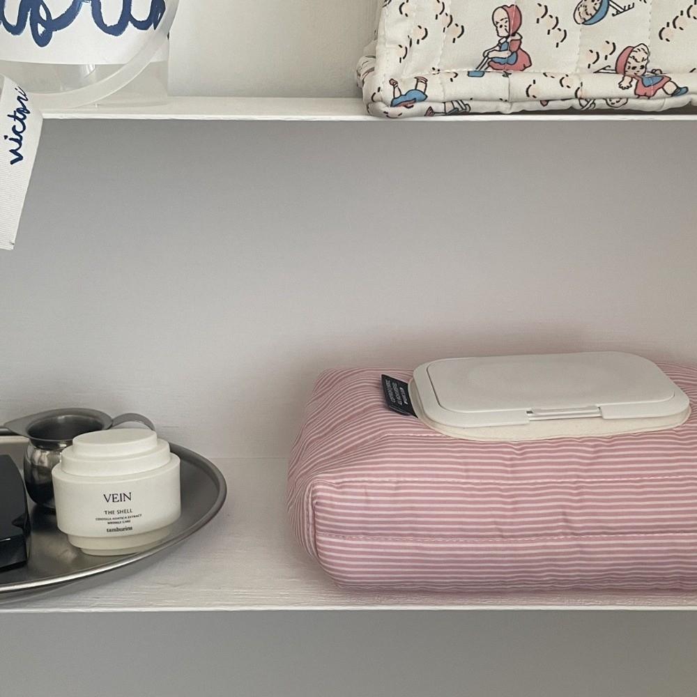 Tragbare Feuchttuchbox Gestreift Gesteppt Auto Taschentuchbox Feuchttuchbeutel Wohnzimmer Organizer