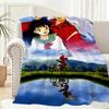 Comics Inuyasha Throw Lightweight 240g Flannel Blanket Soft Skin-friendly for Summer Cooling