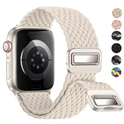 Πλεκτό Λουράκι Για Λουράκι Apple Watch 44mm 40mm 45mm 46mm 49mm 41mm 38 Μαγνητικό correa Βραχιόλι iWatch σειρά se 7 6 8 9 10 Ultra 2