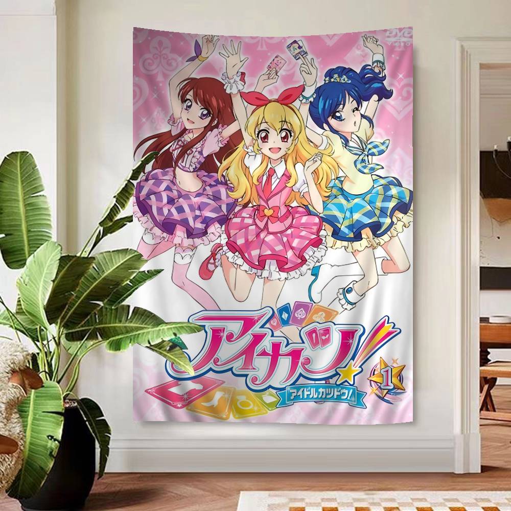 Aikatsu On Parade Anime Cartoon Tapestry Art Printing Japanese Wall Tapestry Anime Wall Hanging Home Decor