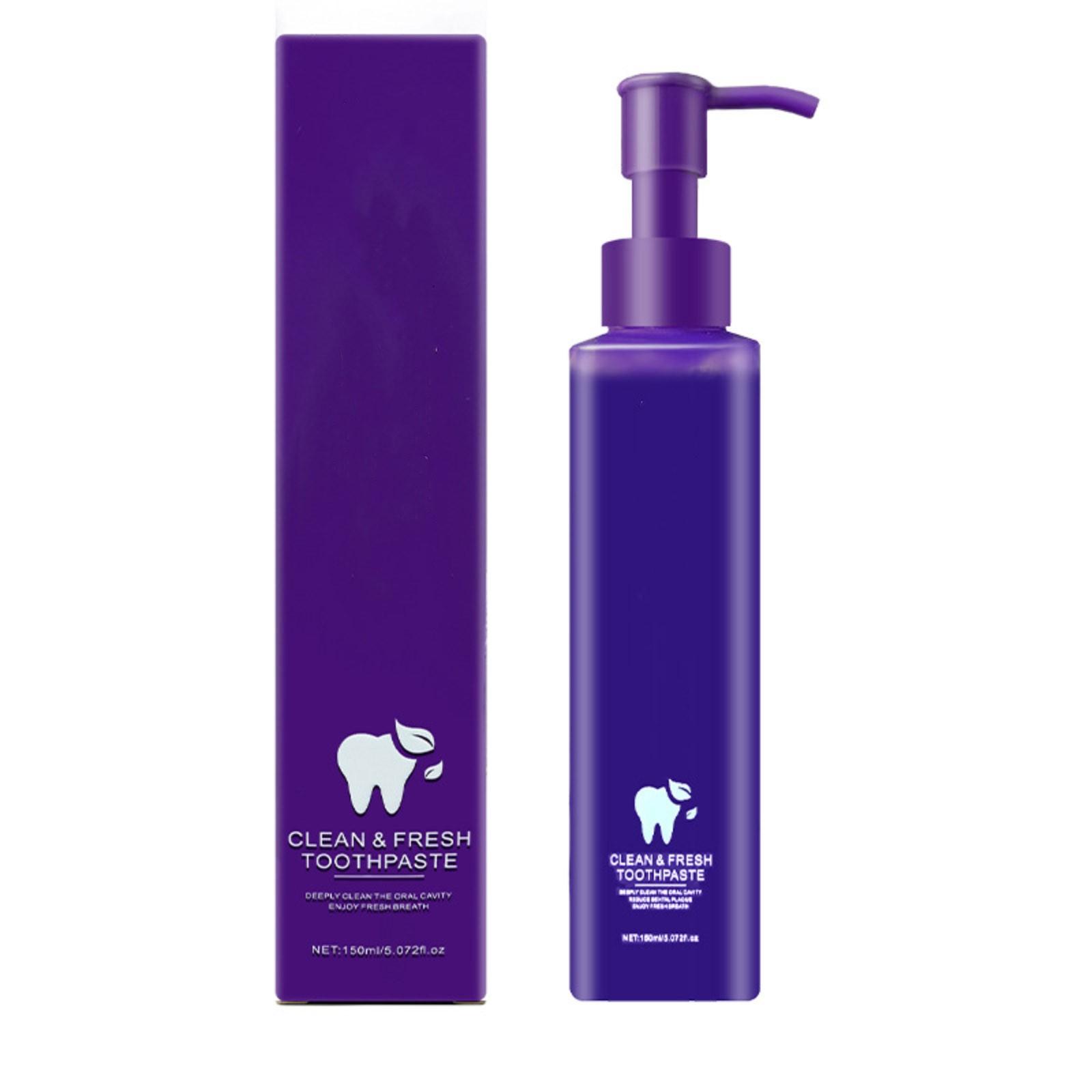 

Фиолетовая отбеливающая зубная паста Push Bottle очищает и отбеливает зубы, удаляет желтые пятна на зубах и зубная паста против зубного налета 150 мл фиолетовый