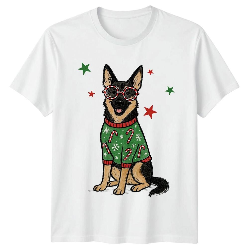 GerUnisex Shepherd Dog Christmas Sweater Holidays Unisex Unisex Graphic Tee S